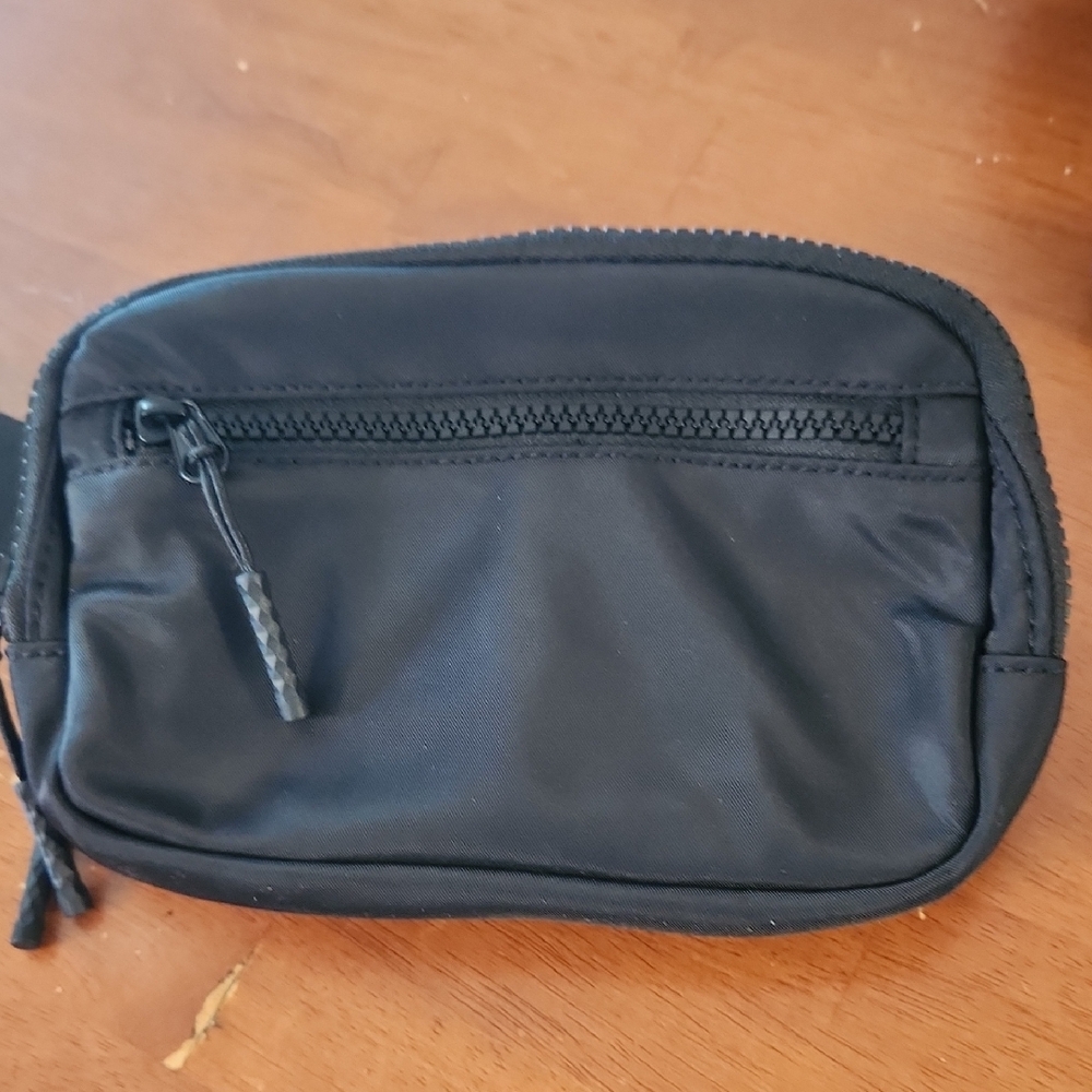 Men's Black Belt Bag with Zipper